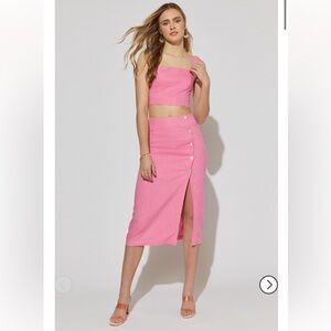 SYLVIE BAR BACK SLEEVELESS top and midi skirt set NWT